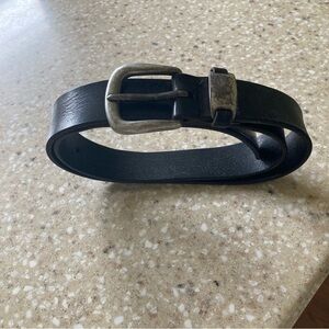 Full grain Italian black leather belt